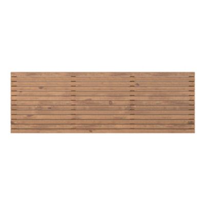 Panneau droit de clôture Mahoe en lames bois vénitiennes ajourées traitées marron L. 180 x H.60 cm
