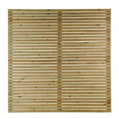 Panneau droit de clôture Venitien en bois traité L. 180 x H.180 cm