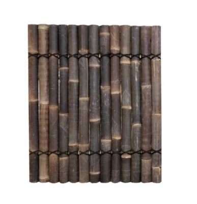 Panneau droit décoratif en demi-bambou brun/noir L. 100 x H.120 cm