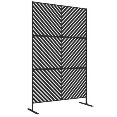 Panneau extérieur décoratif motif géométrique ajouré métal noir