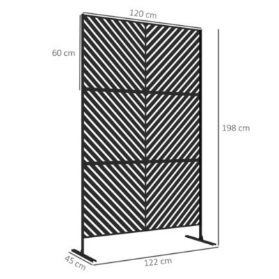 Panneau extérieur décoratif motif géométrique ajouré métal noir