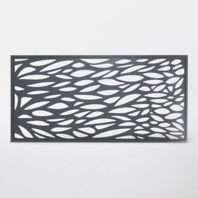 Panneau Feuilles Neva L.179 x H.88 cm aluminium anthracite