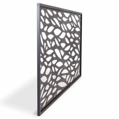 Panneau Feuilles Neva L.179 x H.88 cm aluminium anthracite