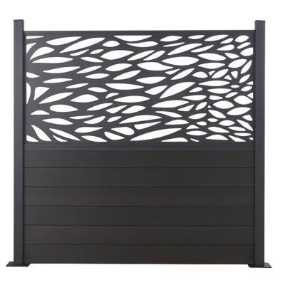 Panneau Feuilles Neva L.179 x H.88 cm aluminium anthracite