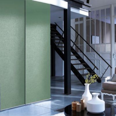Panneau japonais occultant uni vert kaki l.45 x H.260cm Madeco