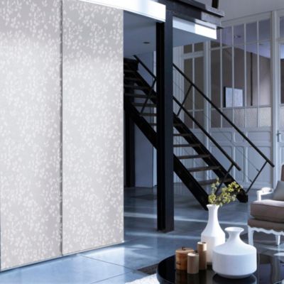 Panneau japonais tamisant fleuri blanc l.45 x H.260cm Madeco