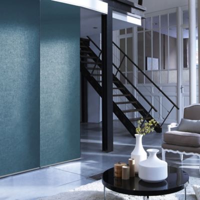 Panneau japonais uni bleu l.45 x H.260cm