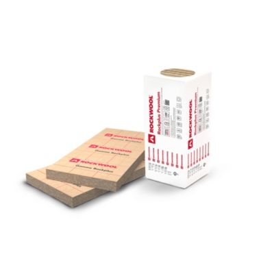 Panneau laine de roche Rockwool Rockplus premium - 0,60 x 1,35m ép.120 mm R. 3,75m²K/W (lot de 3 panneaux)