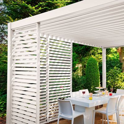 Panneau latéral à ventelles OMBREA - 1,3M Blanc