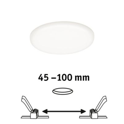 Panneau LED à encastrer Varifit Veluna 1000lm 8,5w IP44 ⌀12,5 cm blanc neutre Paulmann transparent