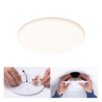 Panneau LED à encastrer Varifit Veluna 1500lm 14w IP44 ⌀18,5 cm blanc froid et blanc chaud Paulmann transparent