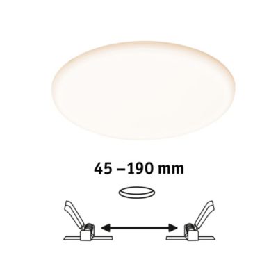 Panneau LED à encastrer Varifit Veluna 1500lm 14w IP44 ⌀18,5 cm blanc froid et blanc chaud Paulmann transparent