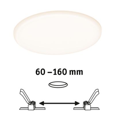 Panneau LED à encastrer Varifit Veluna 1600lm 15w IP44 ⌀18,5 cm blanc froid et blanc chaud Paulmann transparent