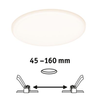 Panneau LED à encastrer Varifit Veluna 1860lm 17w IP44 ⌀18,5 cm blanc chaud Paulmann transparent