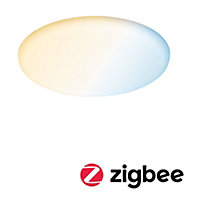 Panneau LED à encastrer Varifit Veluna 1900lm 15w IP44 ⌀21,5 cm blanc froid et blanc chaud Paulmann transparent