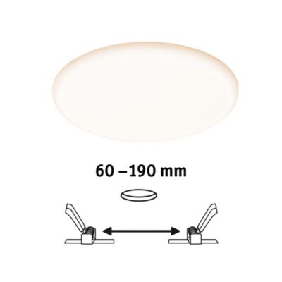 Panneau LED à encastrer Varifit Veluna 1900lm 15w IP44 ⌀21,5 cm blanc froid et blanc chaud Paulmann transparent