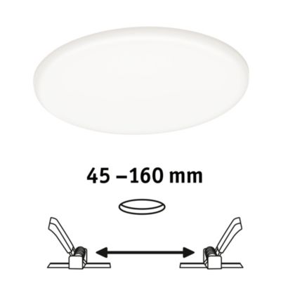Panneau LED à encastrer Varifit Veluna 1900lm 17,5w IP44 ⌀18,5 cm blanc neutre Paulmann transparent