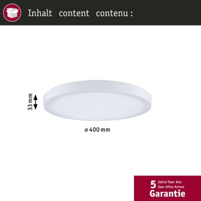 Panneau LED Abia 2 White Select Détecteur de mouvement crépusculaire (HF) rond 400 mm 16W 1400lm White Select Blanc
