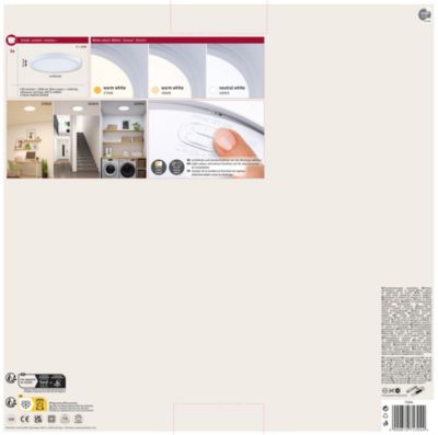 Panneau LED Abia 2 White Select Détecteur de mouvement crépusculaire (HF) rond 400 mm 16W 1400lm White Select Blanc