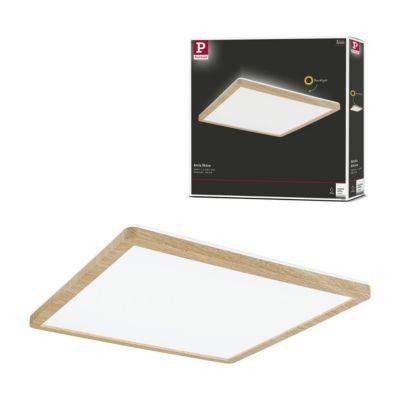 Panneau LED Atria Shine Backlight IP44 carré 293x293 mm 16W 1600lm 3000K Esthétique bois