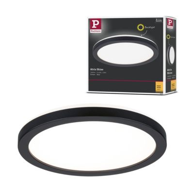 Panneau LED Atria Shine Backlight rond 190 mm 11,2W 850lm 3000K Noir