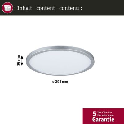 Panneau LED Atria Shine White Select IP44 rond 298 mm 14,8W 2250lm White Select Chrome mat