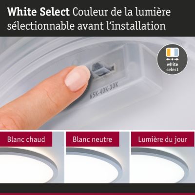 Panneau LED Atria Shine White Select IP44 rond 298 mm 14,8W 2250lm White Select Chrome mat