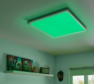 Lightbox LED Wand & Decken Panel - 45 Cm - Panneau Blanc En Saillie Avec Télécommande & RGB & CCT (2700-6500 K) & Fonction Mémoire & Veilleuse - Intensité Variable En