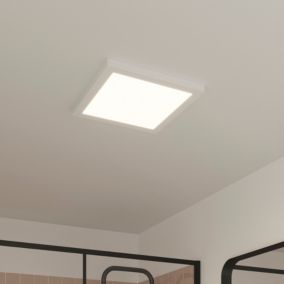 Panneau lumineux Nakaya LED intégrée blanc neutre IP44 1900lm 18W L.30xl.30xH.2,4cm blanc GoodHome