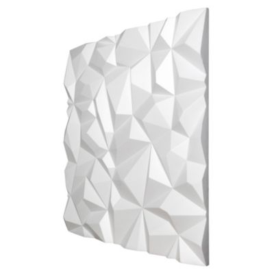 Panneau mural 3D blanc en polystyrène Vertigo motif effet relief Diamant 60x60 cm