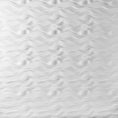 Panneau mural 3D blanc en polystyrène Vertigo motif Vagues en relief 60x60 cm Ép.9 mm