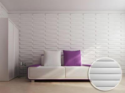 Art3d Panneau mural à lattes en PVC 19,7 x 19,7 po Art3d (12 pièces) et