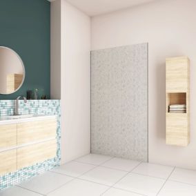 Panneau mural de douche Béton gris 90x210cm,Panneaux muraux salle de bain habillage mural aluminium