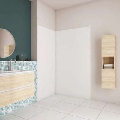 Panneau mural de douche blanc 100x80x210cm,Panneaux muraux salle de bain habillage mural aluminium,avec 2 profilés de finition