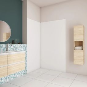 Panneau mural de douche blanc 120x80x210cm,Panneaux muraux salle de bain habillage mural aluminium,avec 2 profilés de finition