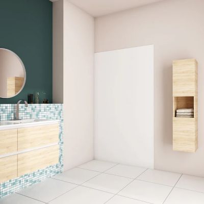 Panneau mural de douche blanc 80x210cm,Panneaux muraux salle de bain habillage mural aluminium,avec 2 profilés de finition