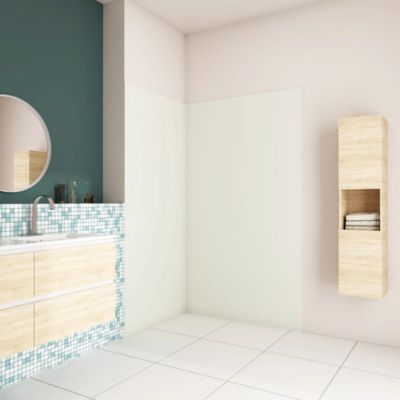 Panneau mural de douche Ivoire 120x90x210cm,Panneaux muraux salle de bain habillage mural aluminium,avec 2 profilés de finition