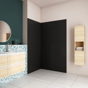 Panneau mural de douche Noir 120x90x210cm,Panneaux muraux salle de bain habillage mural aluminium,avec 2 profilés de finition
