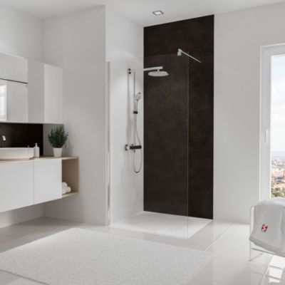 Panneau mural de salle de bain l.100 x H.255 cm, métal rouillé, Schulte DécoDesign