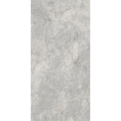 Panneau mural de salle de bains l.100 x H.255 cm, effet pierre gris et argenté , Schulte DécoDesign Softtouch