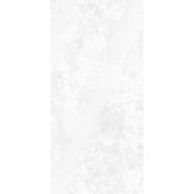 Panneau mural de salle de bains l.100x255 cm, décor marbre blanc brillant, Schulte DécoDesign