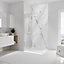 Panneau mural de salle de bains l.100x255 cm, décor marbre de Carrare brillant, Schulte DécoDesign