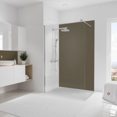 Panneau mural de salle de bains l.120 x H.210 cm, taupe, Schulte DecoDesign