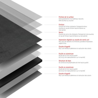 Panneau mural de salle de bains l.150 x H.255 cm, effet ardoise anthracite mat, Schulte DécoDesign