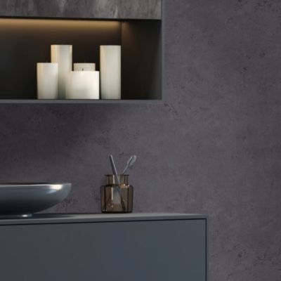 Panneau mural de salle de bains l.150 x H.255 cm, effet ardoise anthracite mat, Schulte DécoDesign