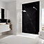 Panneau mural de salle de bains l.150x255 cm, décor marbre de Carrare noir Softtouch, Schulte DécoDesign