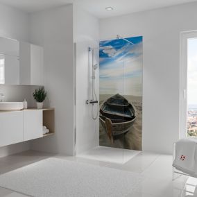 Panneau mural de salle de bains l.90 x H.210 cm, bateau en niche, Schulte DécoDesign Photo