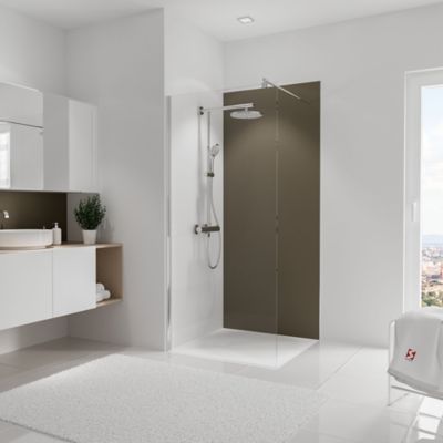 Panneau mural de salle de bains l.90 x H.210 cm, taupe, Schulte DécoDesign Couleur