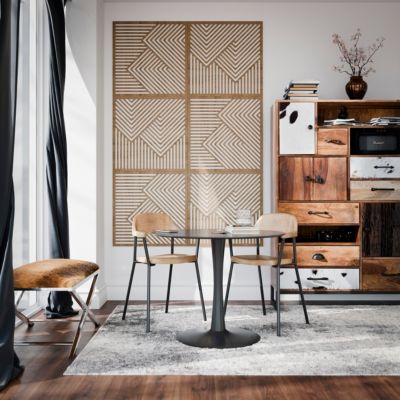 Panneau mural décoratif Zoey design géométrique ajouré effet bois clair L.60 x l.60 x ép.1cm 3pcs