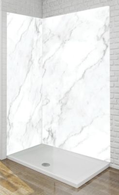 Panneau Mural Douche salle de bain MARBRE BLANC Mat 90 cm x 210 cm Ma Nouvelle Déco